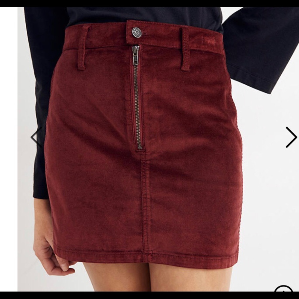 Madewell Stretch Velveteen Straight Zip Mini Skirt